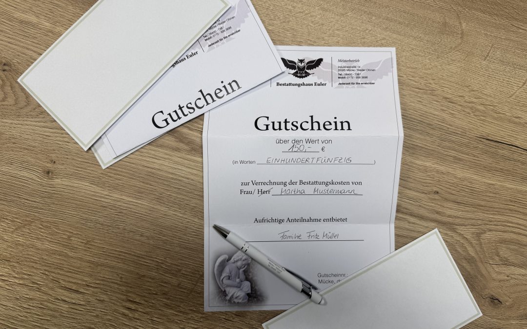 Der Gutschein für die Bestattungsrechnung